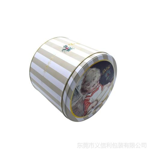 圆形曲奇饼干大铁桶生产厂家 东莞马口铁罐工厂 外贸品质食品铁罐包装